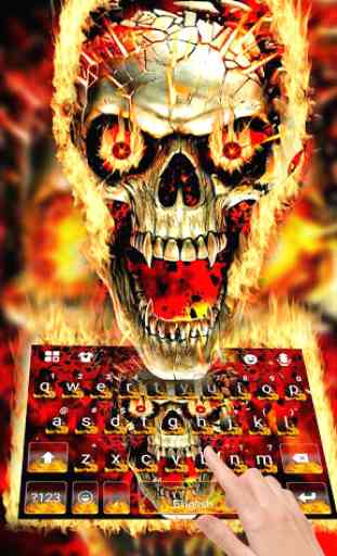 Thème de clavier Fire Flaming Skull 1