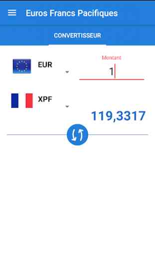 Convertisseur Francs Pacifiques Euros 1