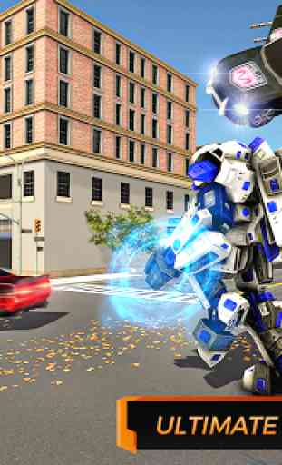 Flying police car transform shooting games 2020 2