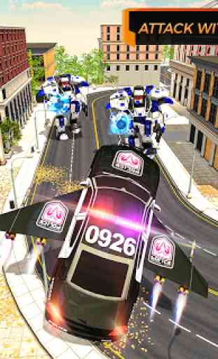 Flying police car transform shooting games 2020 3