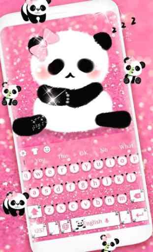 Cute Panda Pink Keyboard 1