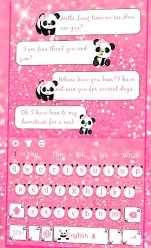 Cute Panda Pink Keyboard 2