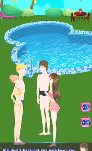 Pool Party love stroy games - Couple Kissing 2