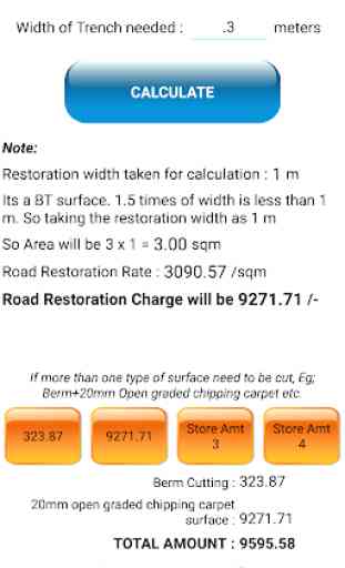 Road Restoration Calculator 2
