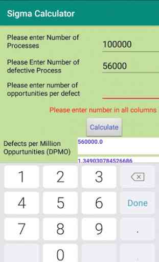 Sigma Level Calculator 2