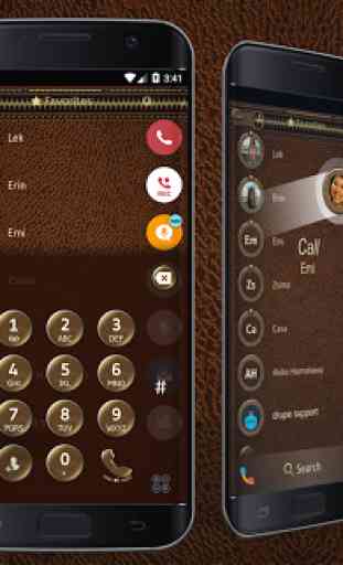 Leather Brown Phone Dial Theme 1