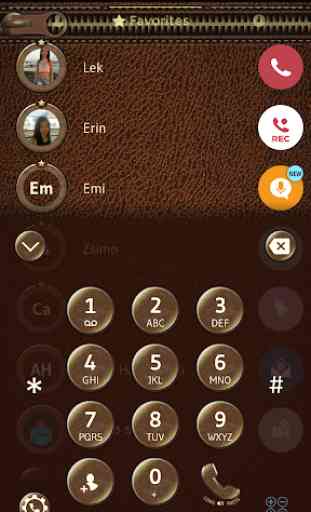 Leather Brown Phone Dial Theme 2