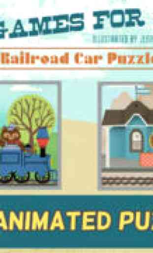 Train Games pour Enfants : Puzzles de Voiture Zoo et Voie Ferrée 1