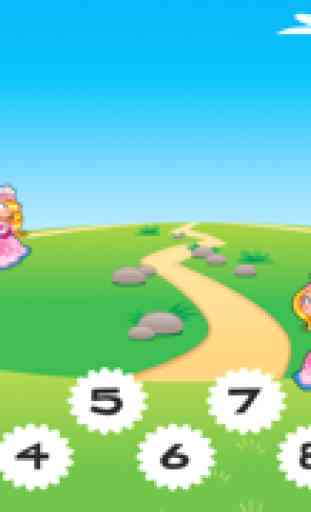 Tâches D'apprentissage Gratuits À Dix Comte: 123 Jeux Mathématiques Pour Les Enfants Avec la Princesse Au Pays des Merveilles 1