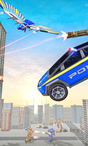 Flying Police Eagle Transform Cyber Truck Robot 3