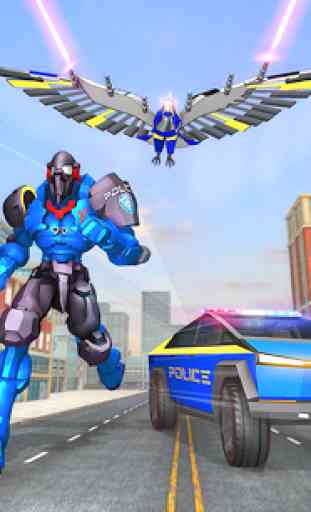 Flying Police Eagle Transform Cyber Truck Robot 4