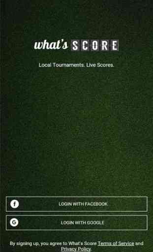 What's Score - Local tournaments. Live scores. 1