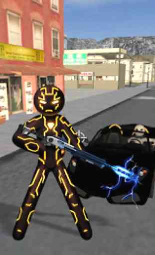 Amazing Neon Iron Stickman Rope Hero Gangstar City 1