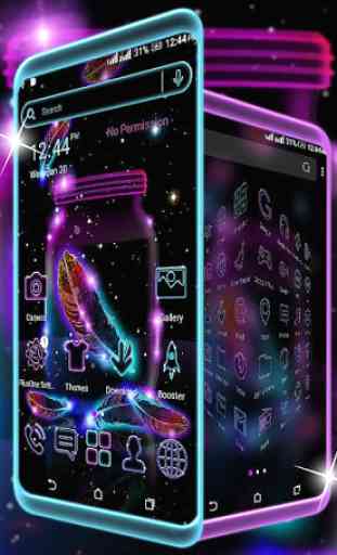 Neon Particle Feather Launcher Theme 2