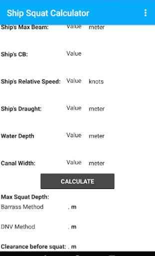 Ship Squat Calculator / UKC 2