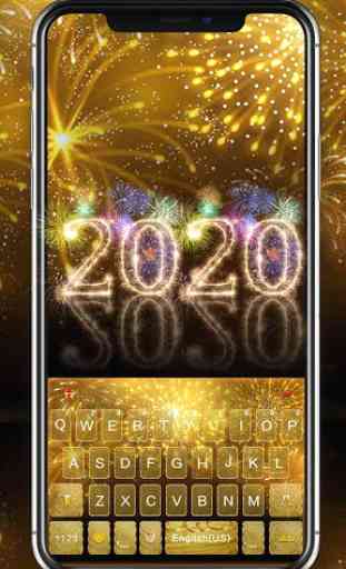 Thème de clavier Gold 2020 New Year 1