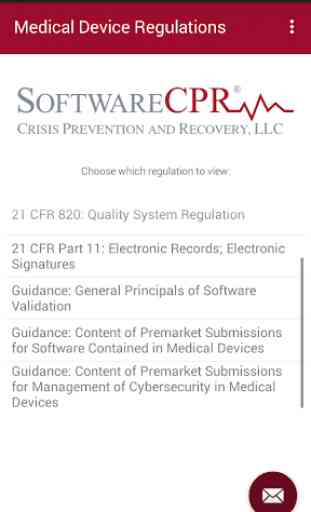 Medical Device Regulations: SoftwareCPR 2