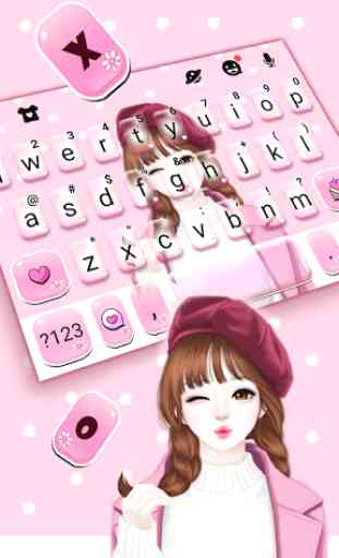 Thème de clavier Pink Wink Girl 2