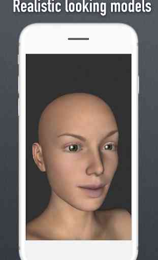 Face Model - 3D virtual human head pose tool 1