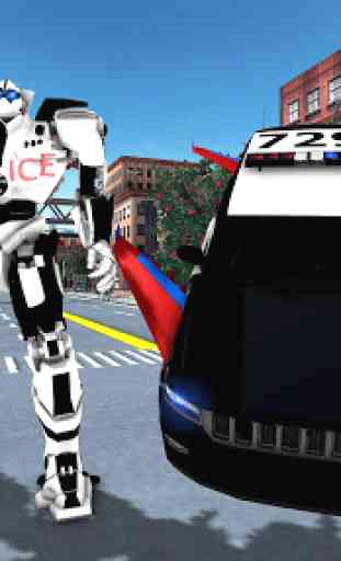 Flying Police Car Robot:Cop Shooting Game 1