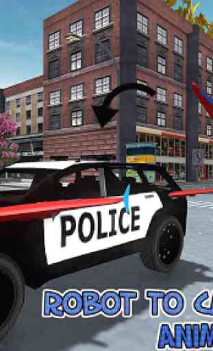 Flying Police Car Robot:Cop Shooting Game 2