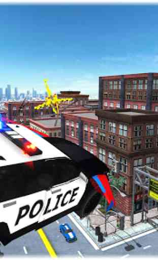 Flying Police Car Robot:Cop Shooting Game 3