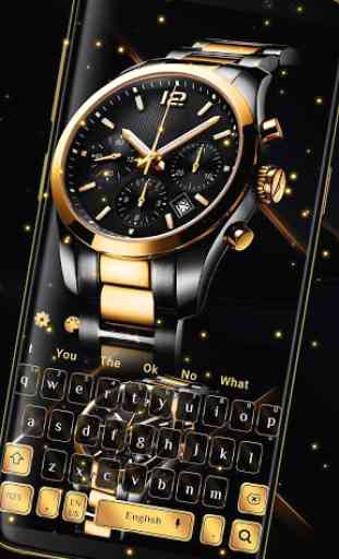 Luxury Black Gold Watch Keyboard Theme 1