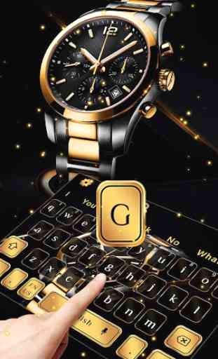 Luxury Black Gold Watch Keyboard Theme 2