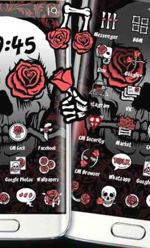 Thème Rose Skull Punk 1