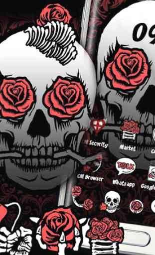 Thème Rose Skull Punk 2