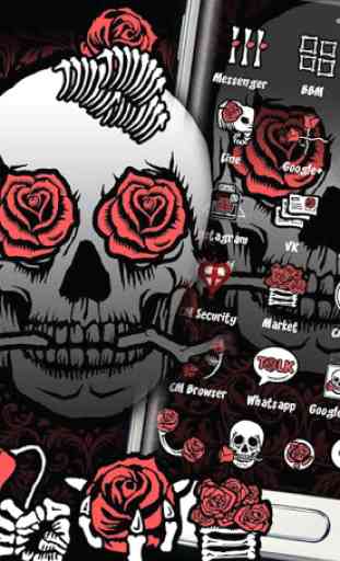 Thème Rose Skull Punk 3