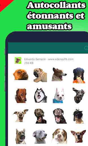 Autocollants des chiens pour Chating WAStickerapps 3