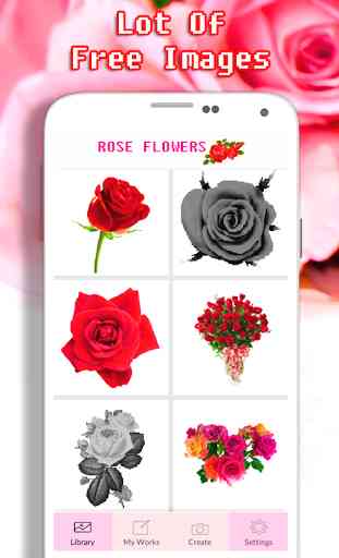Fleurs roses à colorier par nombre - Pixel Art 2