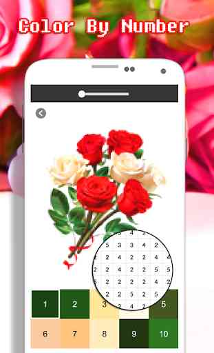 Fleurs roses à colorier par nombre - Pixel Art 3