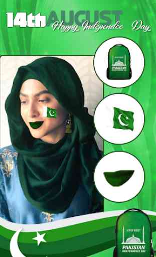 Pakistan flag Face Photo Editor : Independence Day 1