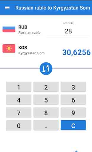 Russian ruble to Kyrgyzstani som / RUB to KGS 3