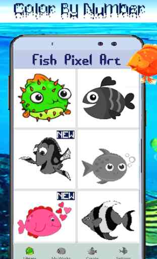 coloring of fish:PixelArt 1