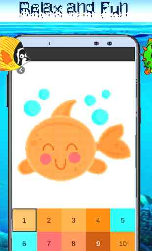 coloring of fish:PixelArt 4