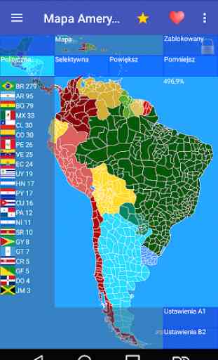 Mapa Ameryki Południowej 2