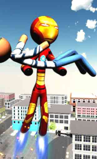 Super Iron Stickman Hero Robot Rescue Mission 3