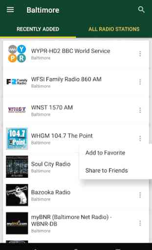 Baltimore Radio Stations - USA 1