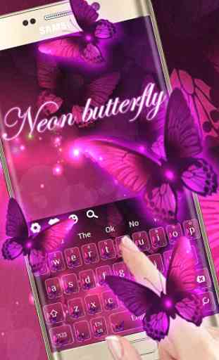 Purple Neon Butterfly 2