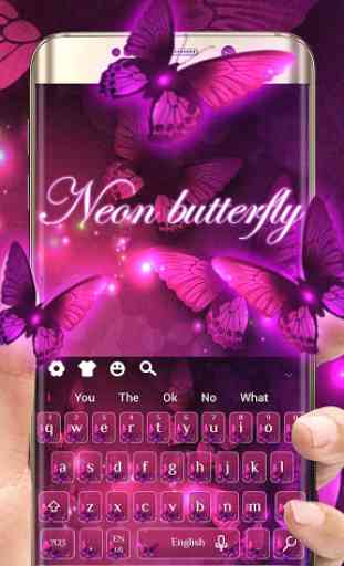 Purple Neon Butterfly 3