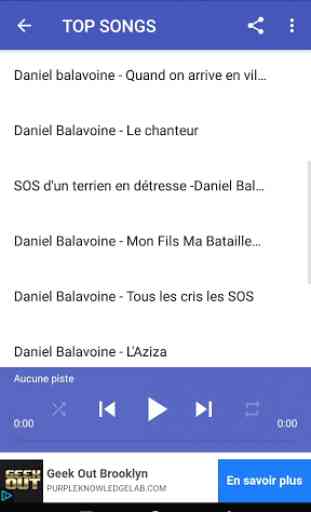 Chansons Daniel Balavoine Sans internet 1