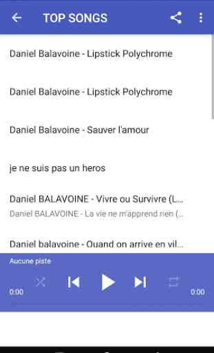 Chansons Daniel Balavoine Sans internet 3