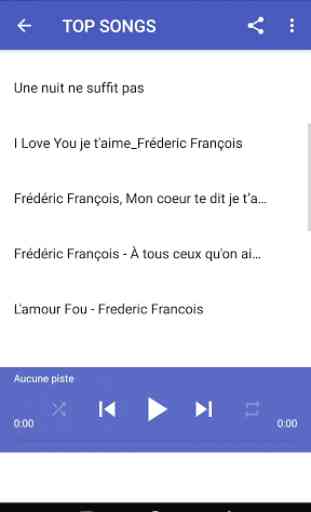Chansons de Frédéric François sans internet 1