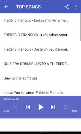 Chansons de Frédéric François sans internet 2