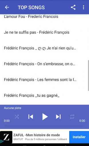 Chansons de Frédéric François sans internet 3