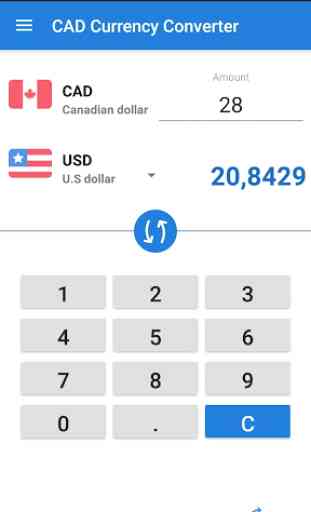 Dollar canadien CAD Convertisseur de devises 1