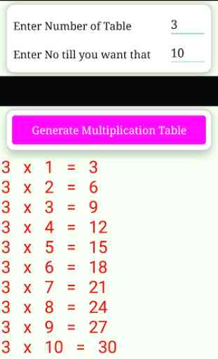Unlimited Multiplication Table 3